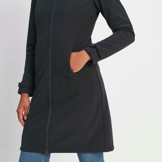 Marina Womens Extra Long Softshell Jacket Black