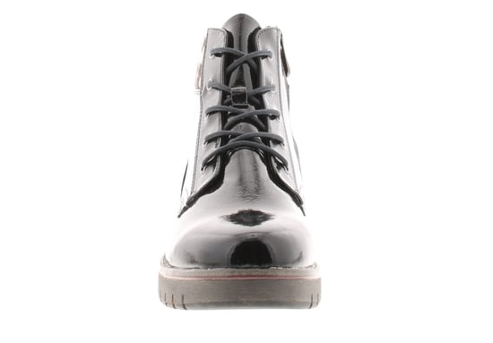 Marco Tozzi Womens Boots Ankle Mollie Lace Up navy patent