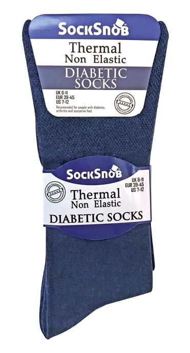 3 Pack Herren nicht elastische thermische Diabetiker Socken für schlechte Durchblutung - Image 2