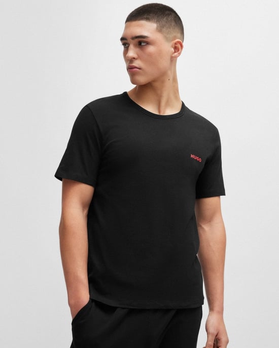 HUGO Mens  Three-Pack of Underwear T-Shirts in Cotton with Logos NOS - Image 5