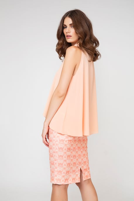 Peach Blossom Pencil Skirt