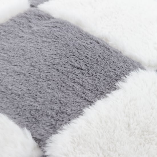 Heya Home Cozee Check Faux Fur Cushion Cover