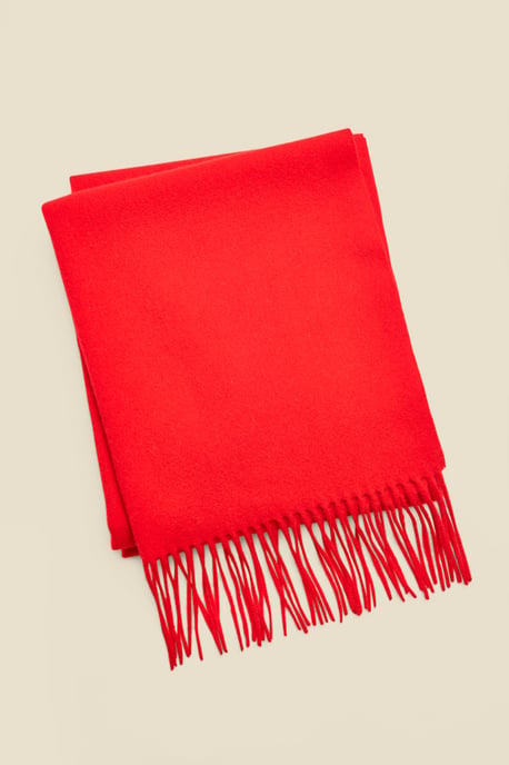 Red Super Soft Wool & Cashmere Blend Scarf