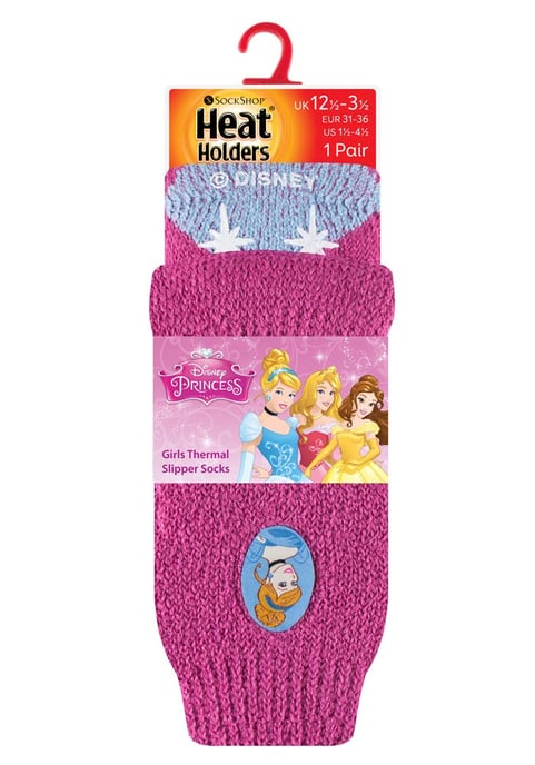 Wärmehalter - Kinder-Charakter rutschfeste 2.3 TOG Winter warme thermische Pantoffel Socken mit Greifern - Disney Princess - Image 2