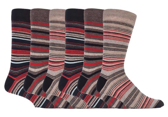 6er-Pack bunte gestreifte Baumwollsocken für Herren in 7 verschiedenen Ausführungen - Image 1