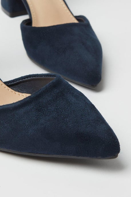 Davis Covered Buckle Two Part Low Heel Court Shoes - Image 4