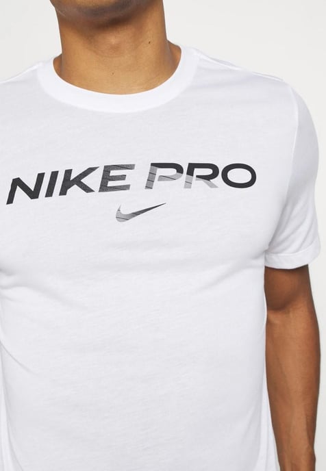 Nike Pro Dri Fit Herren-T-Shirt in Weiß - Image 4