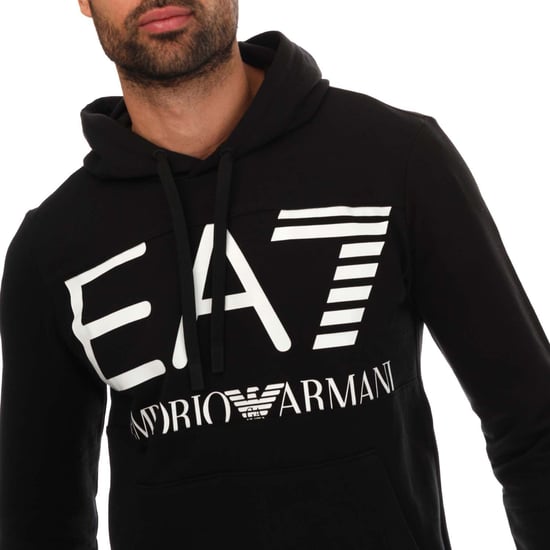 Men's Emporio Armani EA7 Large Logo hoody in Black