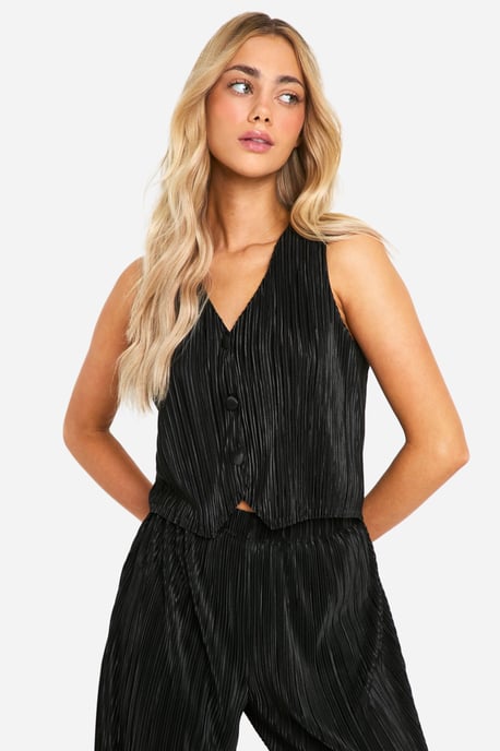 Plisse Relaxed Fit Waistcoat