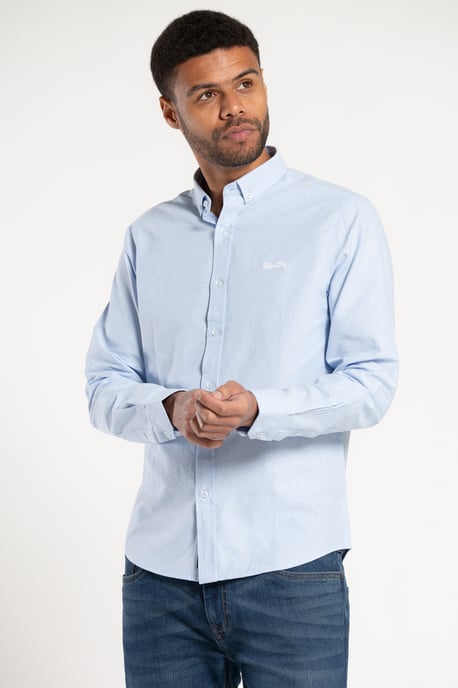 Light Blue Cotton Oxford Long-Sleeve Shirt