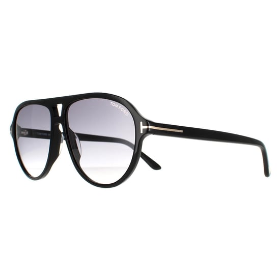 Tom Ford Aviator Mens Shiny Black Smoke Gradient FT0932 Jeffrey