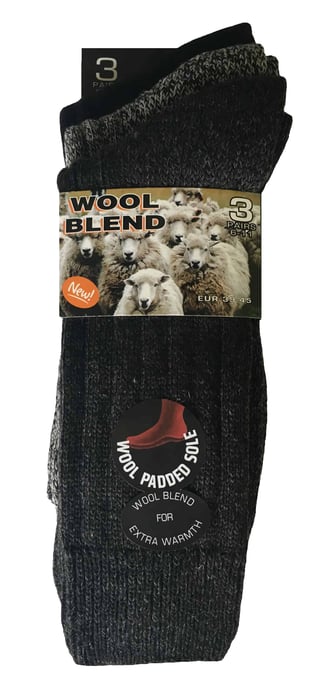 3 Paare Herren gepolsterte Sohle Wolle Mischung Wandern Socken für Stiefel - Image 2