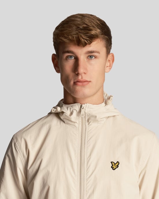 Lyle & Scott Herren-Kapuzenjacke mit durchgehendem Reißverschluss in Beige - Image 4