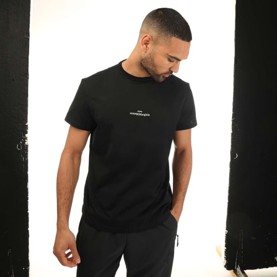 T-shirt Logo brode Maison Margiela Pour Homme en Noir - Image 4