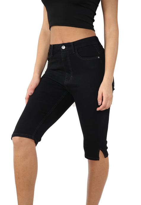 MYT Womens Magic Shaping hoch taillierte Denim Shorts Schwarz - Image 3