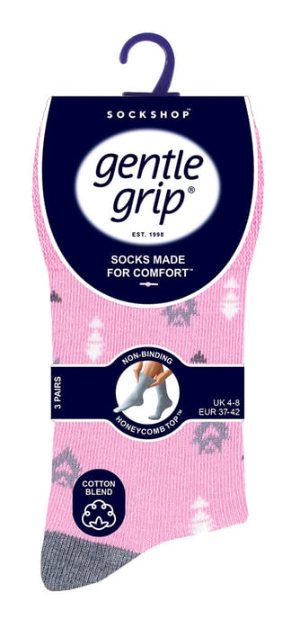 Gentle Grip - 6 Paar Damen Gentle Grip Nicht elastische Socken - SOLRH205 - Image 2