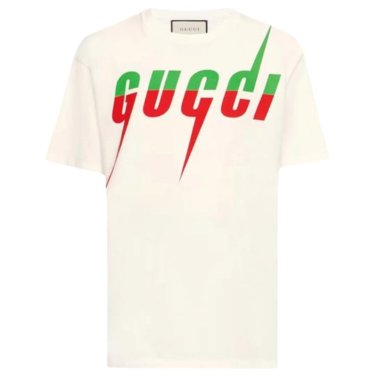 Weisses T-Shirt in ubergrosse mit Gucci Blade-Logo - Image 1