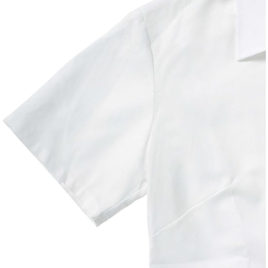 Russell Collection Easy Care Oxford Bluse, Kurzarm (Weiß) - Image 4