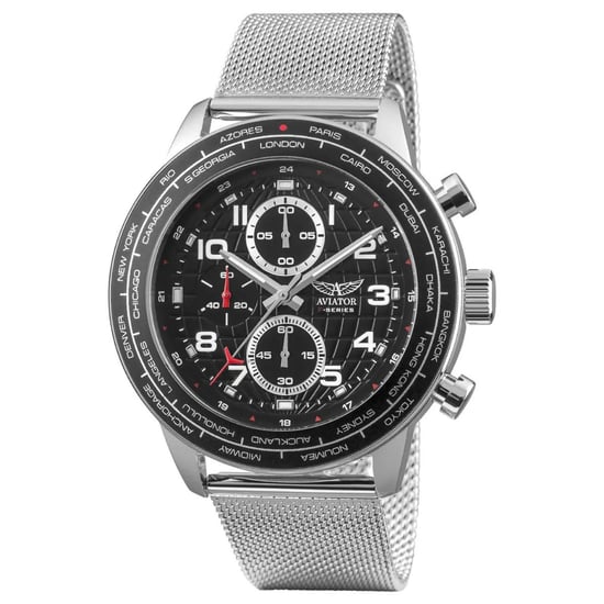 Die stilvolle Herrenuhr der langlebigen Marke Aviator, Modell F-series AVW79886G407, strahlt pure Klasse aus. Mit ihren silber-schwarzen Farben versprüht die Herren-Quarzuhr Robustheit und Eleganz. Die Herrenuhr hat einen Gehäusedurchmesser von 43 mm und - Image 2