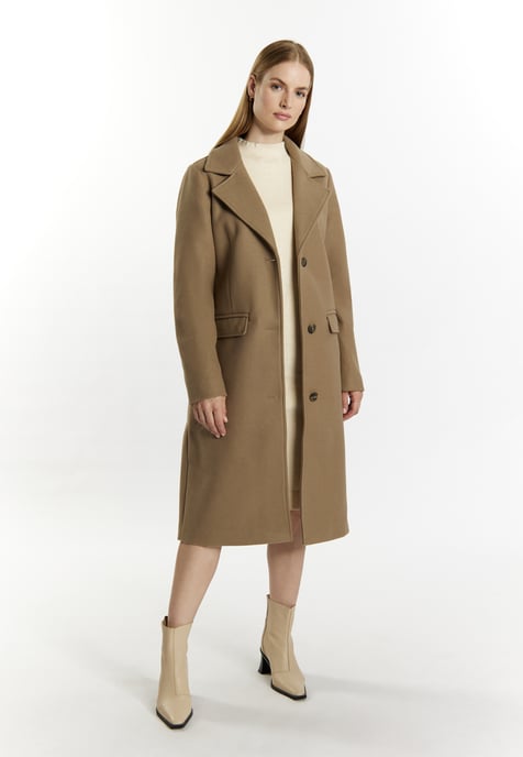 Dreimaster Übergangsjacke in Wolloptik Damen Graubeige - Image 2