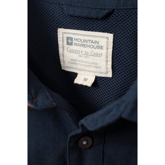 Mountain Warehouse Herren Kokosnuss Slub Kurzarm-Shirt (dunkelblau) - Image 3