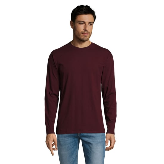 SOLS Herren Monarch Langarm T-Shirt (Oxblood) - Image 1