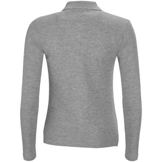 SOLS Damen/Damen Podium Langarm-Pique-Poloshirt aus Baumwolle (grau meliert) - Image 2