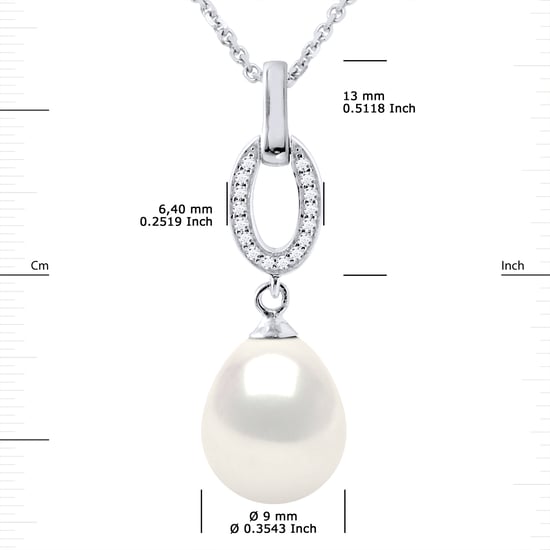 SHUTTLE Necklace Freshwater Pearl Jewelry 9-10mm White 925