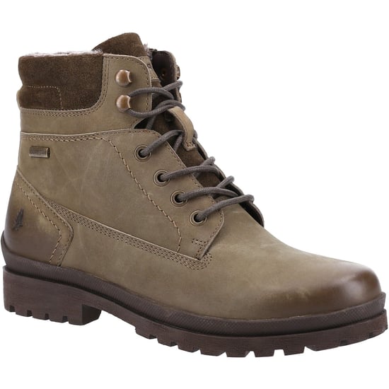 Hush Puppies Annay Leder Damen Stiefel Khaki - Image 1