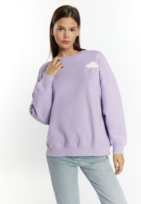 Mymo Sweatshirt mit Rundhalsausschnitt Damen violett - Image 3