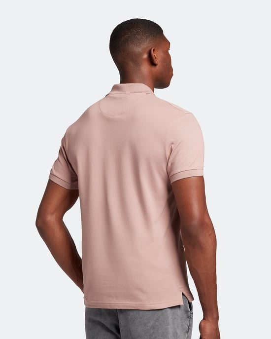 Lyle & Scott Einfarbiges Poloshirt in Rosa - Image 3