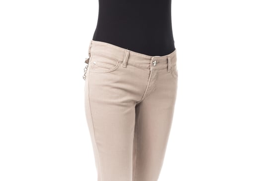 BYBLOS Women's Beige Cotton Jeans & Pant