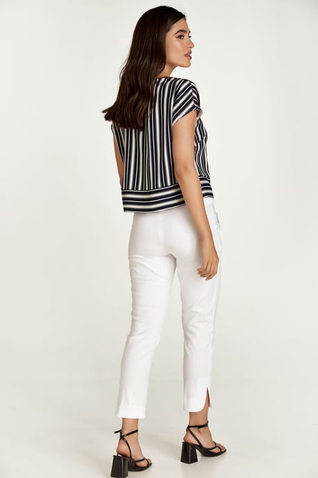 White Denim Style Cotton Pants