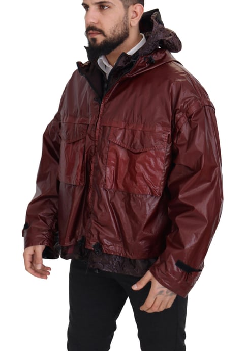 Dolce & Gabbana Bordeaux Baumwoll-Hoodie mit durchgehendem Reißverschluss für Herren - Image 2