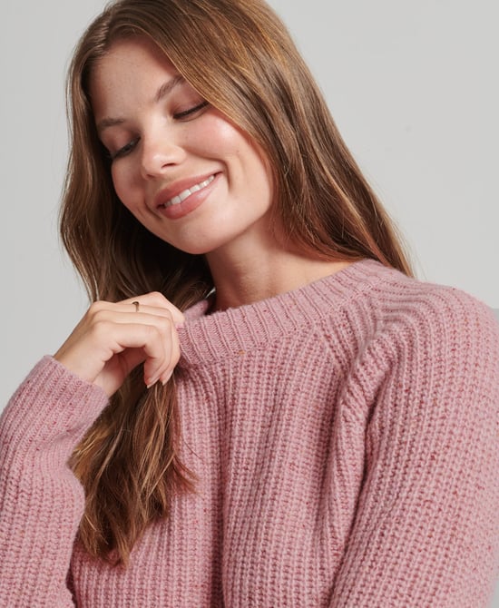 Superdry Tweed Ribbed Crew Neck Jumper