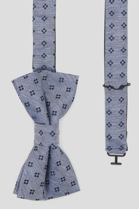 Monty Blue Micro-Print Bow Tie