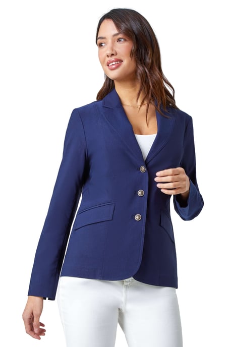 Button Detail Stretch Blazer