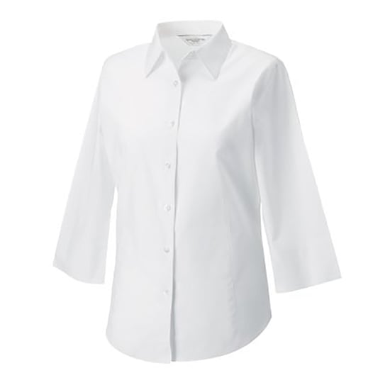 Russell Collection Easy Care Bluse, 3/4-Armlänge (Weiß) - Image 4