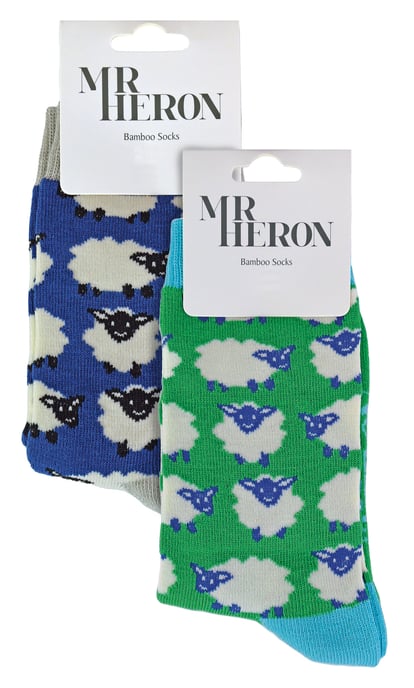 Mr Heron - 2 Paar Socken aus Bambus mit Tiermuster - Schaf - Image 2