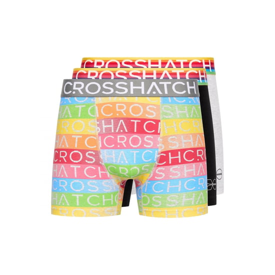 Crosshatch - "Rainbow Mix" Boxershorts für Herren(3er-Pack) (Grau) - Image 1