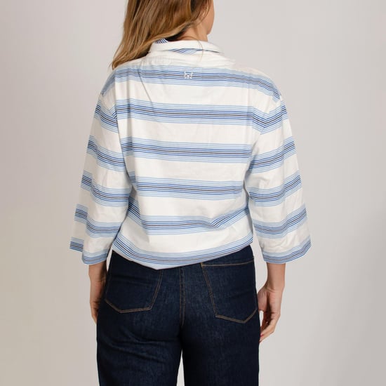 Stripe Funnel Neck Top