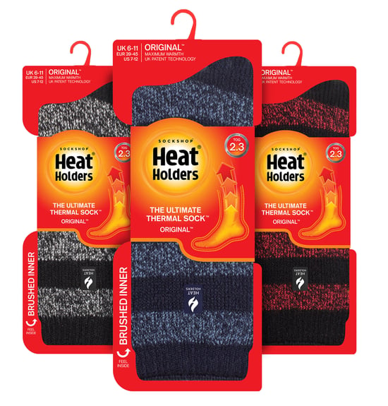 HEAT HOLDERS - 3er-Pack Multipack Herren-Thermosocken für den Winter - gestreift - Image 2