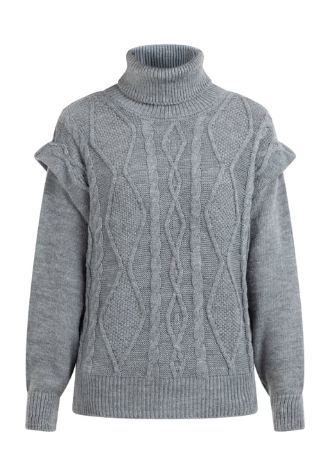 Dreimaster Strickpullover Damen dunkelgrau melange - Image 1