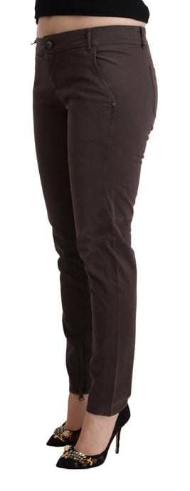 Ermanno Scervino Damen Braune Baumwoll-Hüfthose Slim Fit - Image 2