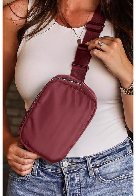 – Wasserdichte Umhängetasche mit Reißverschluss, Unisex, in Rot - Image 4