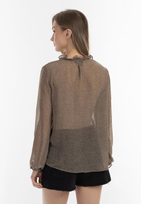 Dreimaster Bluse Damen Olivenwollweiß - Image 4