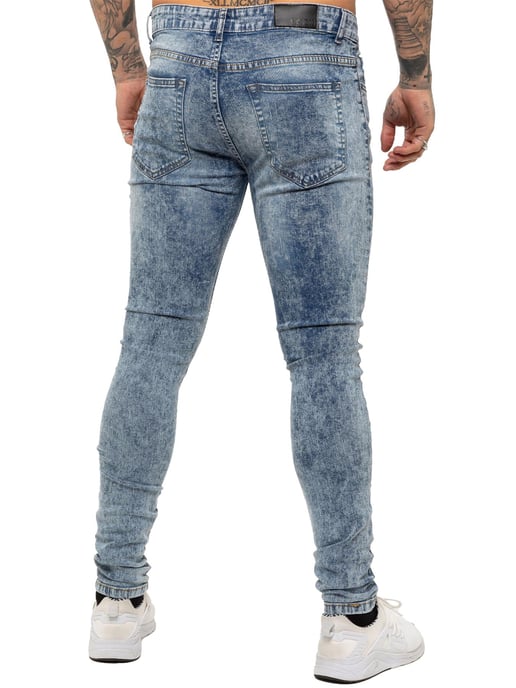 Enzo | Herren Skinny Stretch Ripped Jeans - Hellblau - Image 4