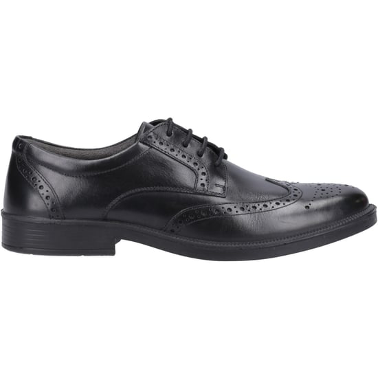 Hush Puppies Nolan Leder Herren Schwarz Brogues Schuhe - Image 5