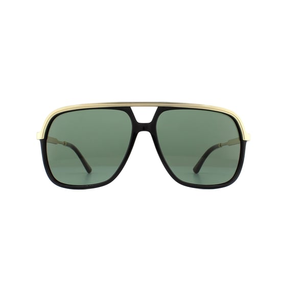 Gucci Sonnenbrille GG0200S 001 Schwarz und Gold Grün - Image 1
