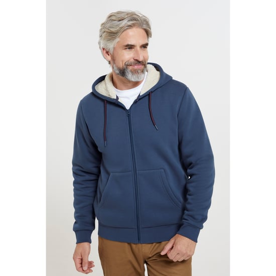 Mountain Warehouse Mens Dalton Borg Lined Full Zip Hoodie (Navy)